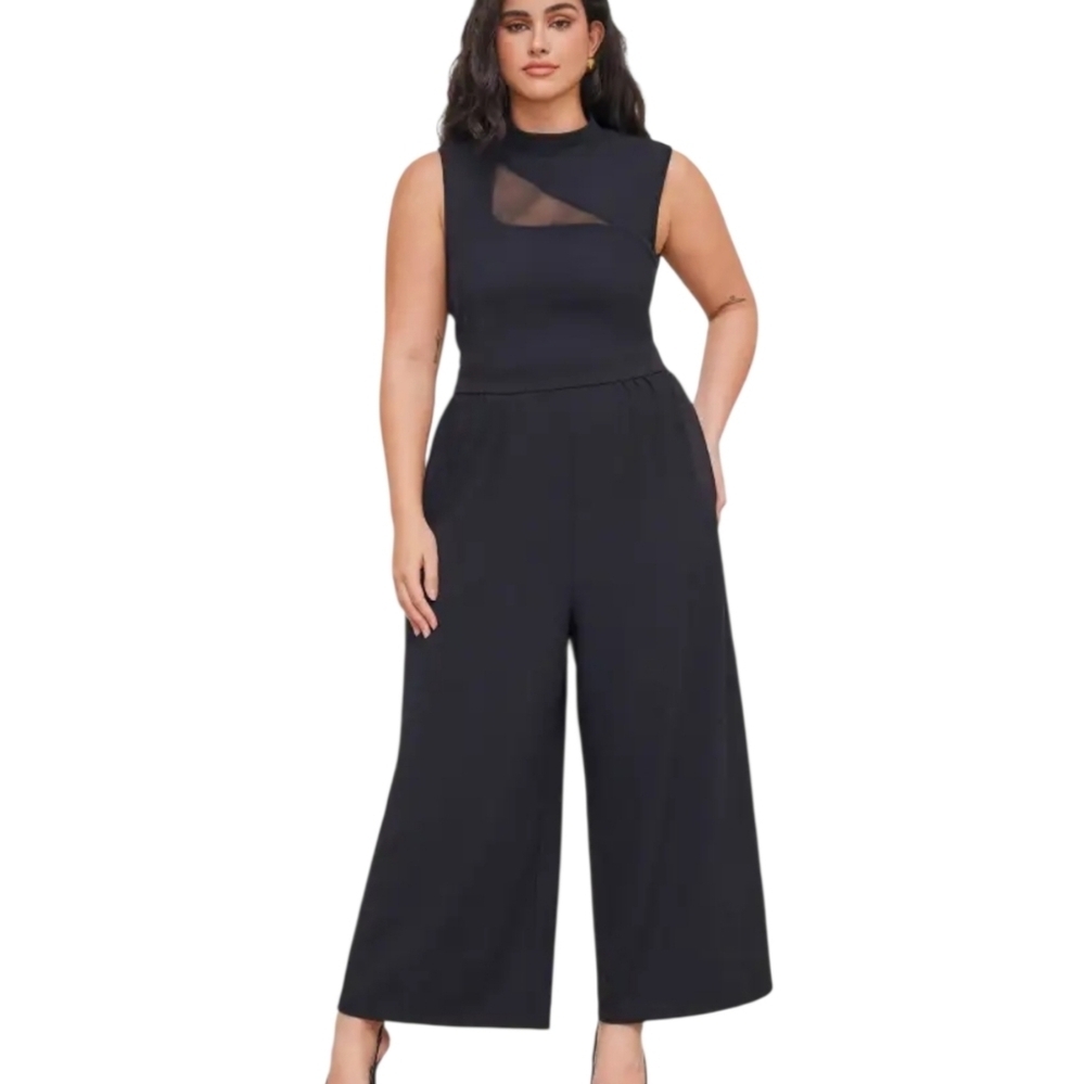 cider cut out black jumpsuit ox 14 NWT